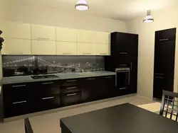 Kitchen black bottom white top in the interior