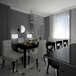 White Black Gray Kitchen Interior