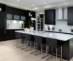 White black gray kitchen interior