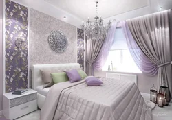 Bedroom Design Lilac Wallpaper