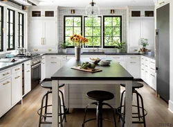 Small kitchen with large window design