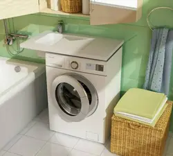 Встроить стиральную машину в ванной под раковину фото
