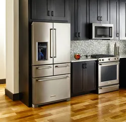 What Does A Refrigerator Look Like In A Kitchen Interior?