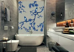 Дизайн ванной комнаты с панно