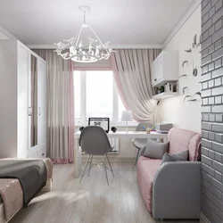 Bedroom Design In Gray Pink Tone