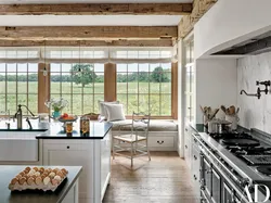 Kitchen interior floor to ceiling windows