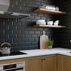 Black tile kitchen photo