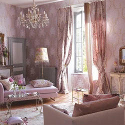 Living room in dusty rose color photo