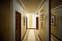 Design of a narrow corridor wallpaper in the apartment