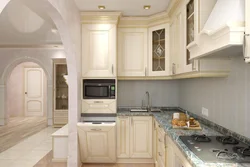 Corner kitchen design in light colors