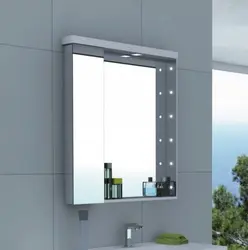 Шкафчик с зеркалом в ванную с подсветкой фото