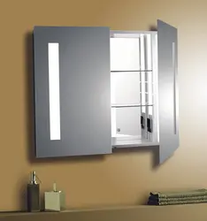 Bathroom cabinet with mirror with lighting photo