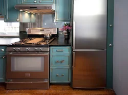 Non-built-in stove in the kitchen interior