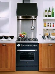 Non-built-in stove in the kitchen interior