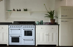 Non-built-in stove in the kitchen interior