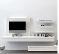Photo of wall shelves in the living room for TV