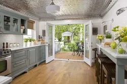 Kitchen interior with access to the terrace