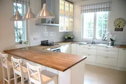 Kitchen interior with access to the terrace