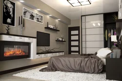 Интерьер спальни телевизор напротив кровати
