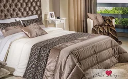 Design of bedspreads for a bedroom in a modern style photo