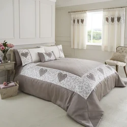 Design of bedspreads for a bedroom in a modern style photo