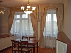 Curtain design for kitchen living room with two windows