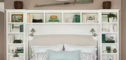 Shelves in the bedroom interior