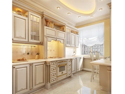 White kitchen with gold in the interior