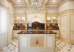 White Kitchen With Gold In The Interior