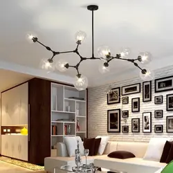 Chandelier for the kitchen on a suspended ceiling in a modern style photo