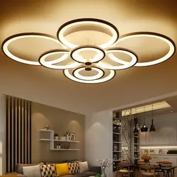 Chandelier for the kitchen on a suspended ceiling in a modern style photo