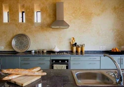 Colors of decorative plaster photos for the kitchen