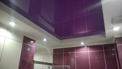 Suspended ceiling bathroom photo with flowers