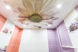 Suspended ceiling bathroom photo with flowers