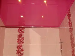 Нацяжная столь ванная фота з кветкамі