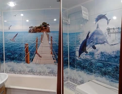 3D plastic panels for the bathroom photo
