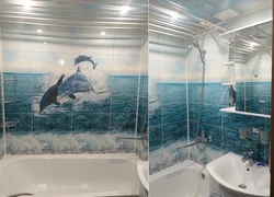 3D plastic panels for the bathroom photo