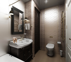 Toilet and bath in one room design