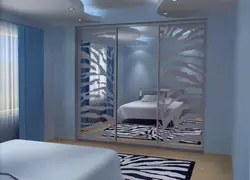 Photo Of Built-In Wardrobes In The Bedroom With Mirrors
