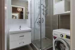 Small bathroom design shower washing machine