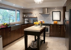 Photo of a kitchen in a house with a window photo and a selection of wallpapers