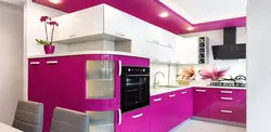 Kitchen color fuchsia photo in the interior