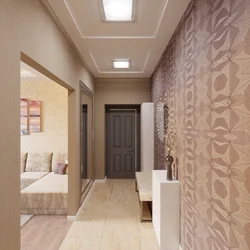 Apartment renovation corridor of a panel house with photo