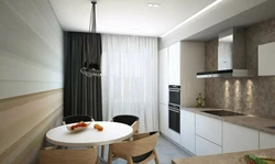 Kitchen design 13 sq m with TV