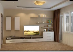 Modern living room wall in light colors photo
