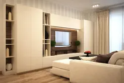 Modern living room wall in light colors photo