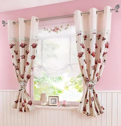 Short Curtains For The Bedroom Up To The Windowsill In A Modern Style Photo