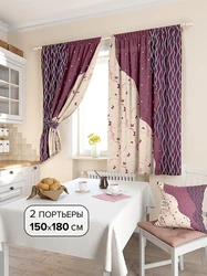 Short curtains for the bedroom up to the windowsill in a modern style photo
