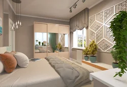 Design of 20 m bedroom with balcony