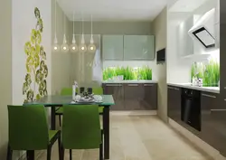 Kitchen design light green wallpaper